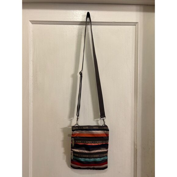 LeSportsac Multicolor Stripe Crossbody Women's Small HandBag Purse Wallet - Picture 7 of 11